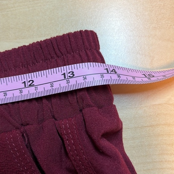 Solitaire Anthopologie Burgundy High Rise Drawstring Pants Size Small - Picture 8 of 10